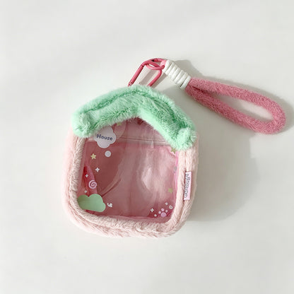 Plush Trim Clear Pouch