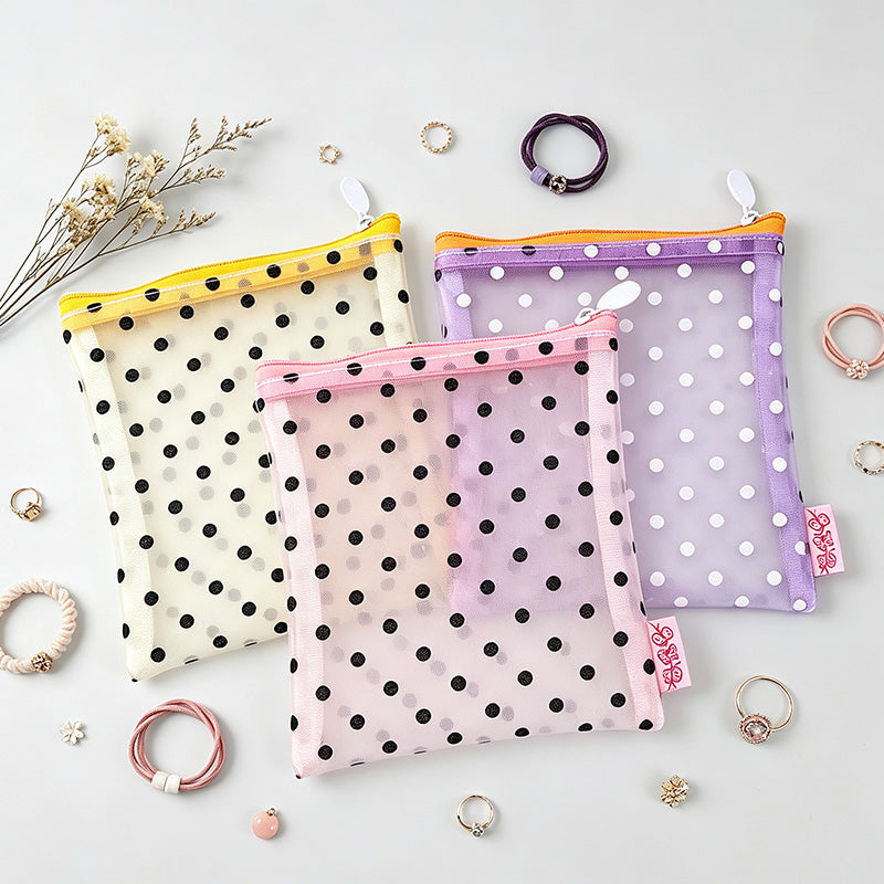 Reversible Dot Drawstring Pouch