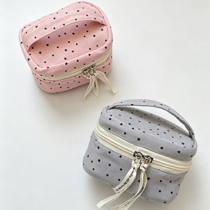 Handled Star Print Makeup Bag