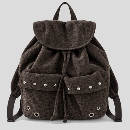 Large Drawstring Leopard Backpacks