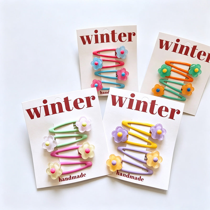 Resin Flower Mini BB Hair Clips