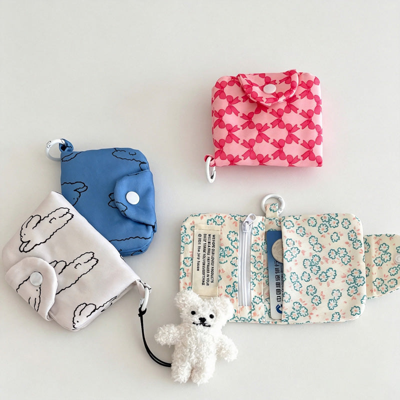 Multi Compartment Canvas Coin Pouch