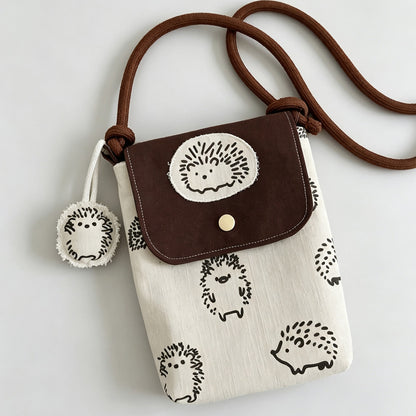 Hedgehog Print Crossbody Phone Bag