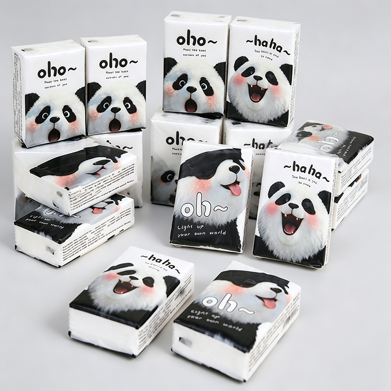 Panda Printed Pocket Tissues Set