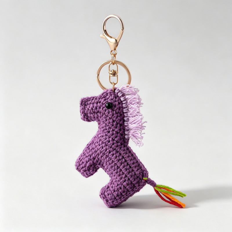 Crochet Horse Keychain
