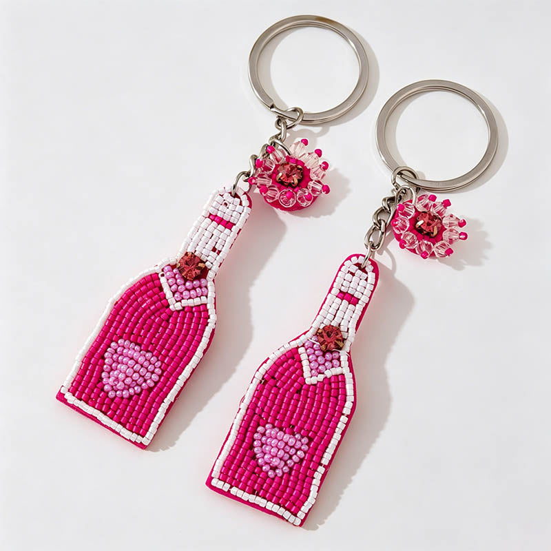 Beaded Wine Bottle Keychain Ba - Shopdayla Wholesale - #4530