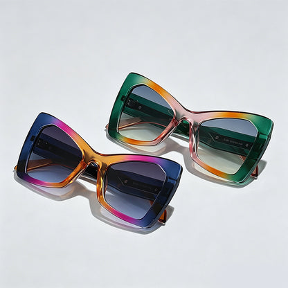 Gold Mesh Decor Cat Eye Oversized Sunglasses