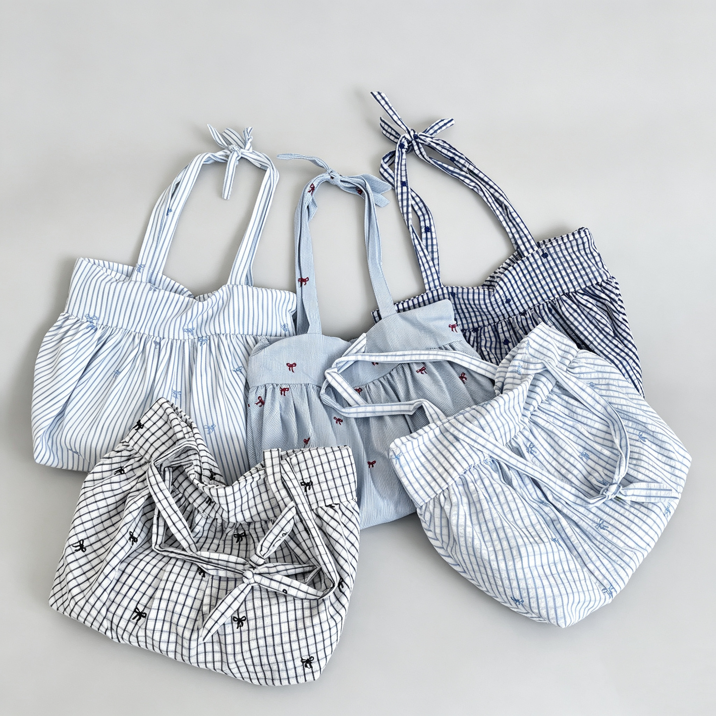 Striped Bow Ruffle Bag