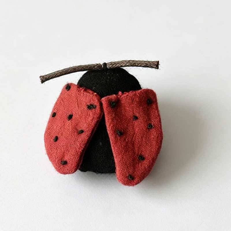Cute Red Ladybug Fabric Brooch - Shopdayla Wholesale - #7682