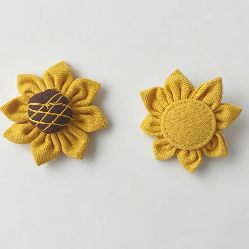 Fabric Sunflower Brooch Pin - Shopdayla Wholesale - #7394