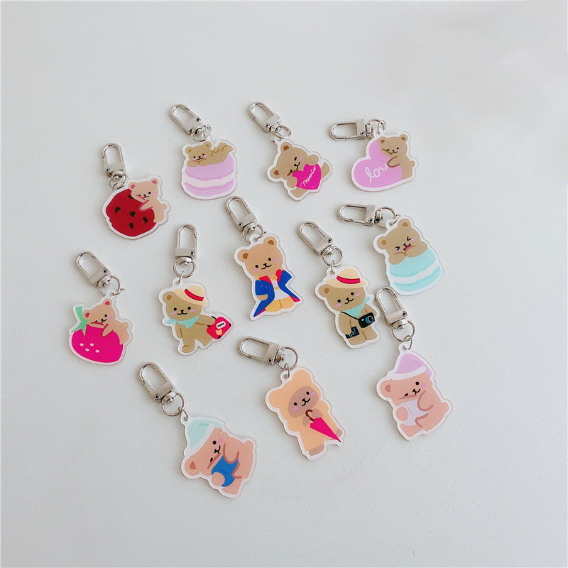 Acrylic Bear Figure Keychain