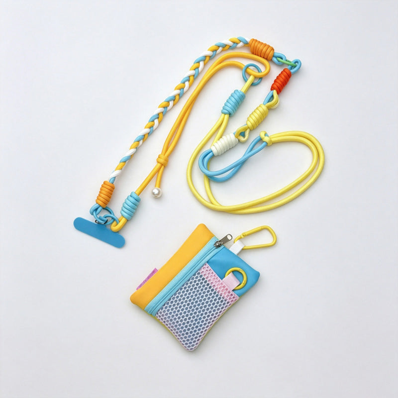 Mini Mesh Storage Pouch With Strap