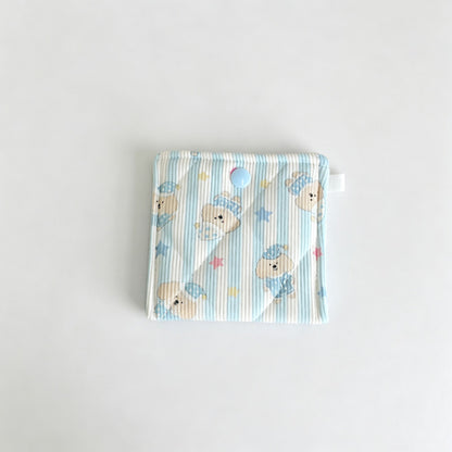 Corduroy Printed Square Storage Pouch