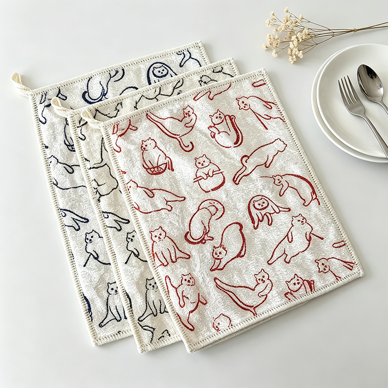 Cat Pattern Dish Cloth