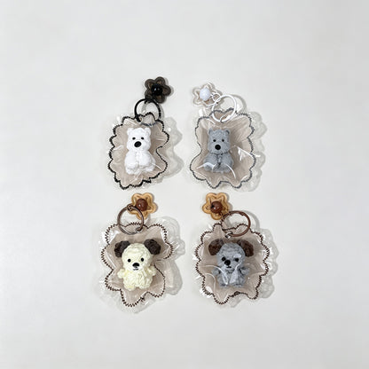 Mini Dog Squeeze Toy Keychain