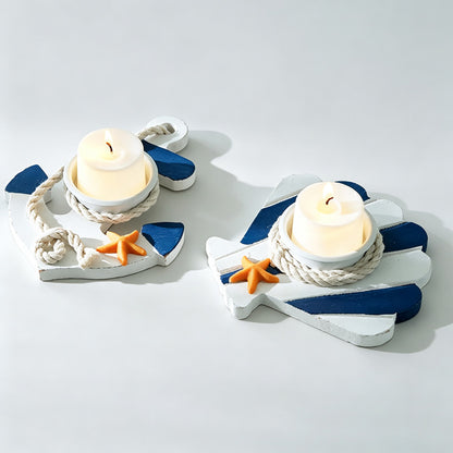 Wooden Shell Tealight Candle Holder