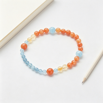 Mixed Color Crystal Elastic Beaded Bracelet