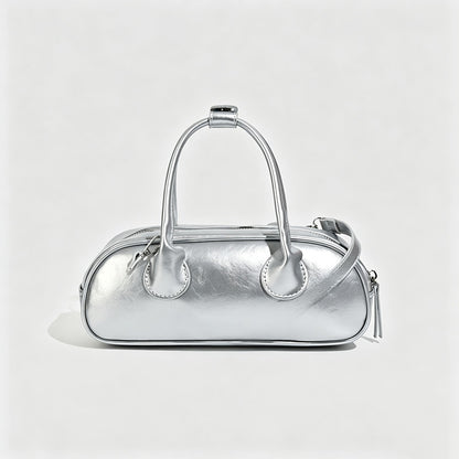 Metallic Barrel Handle Bag