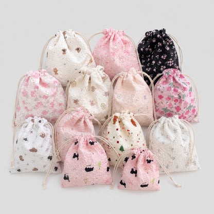 Floral Lace Drawstring Pouch