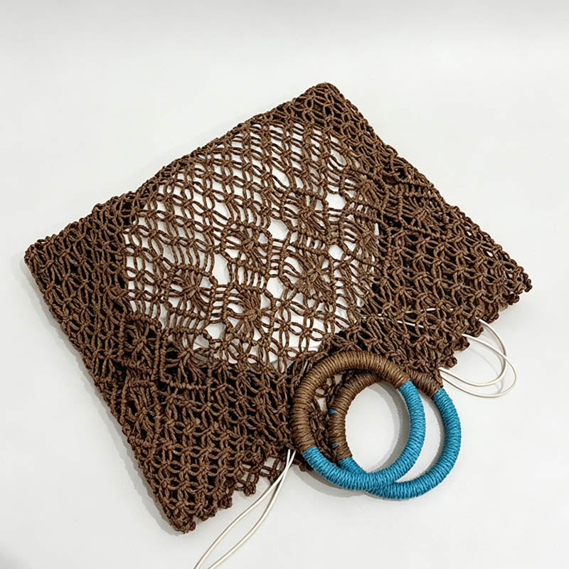 Open Weave Square Tote Bag - Shopdayla Wholesale - #5970