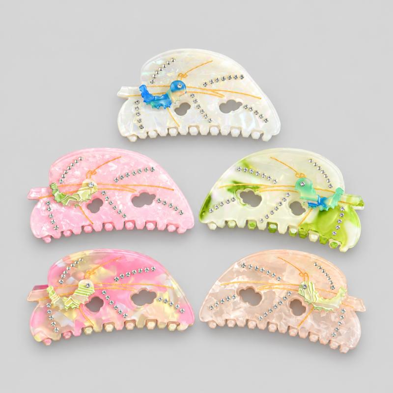 Rhinestone Leaf Shape Hair Claw Clip