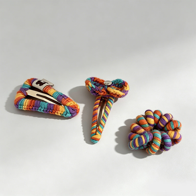 Colorful Rainbow Yarn Hair Accessorie