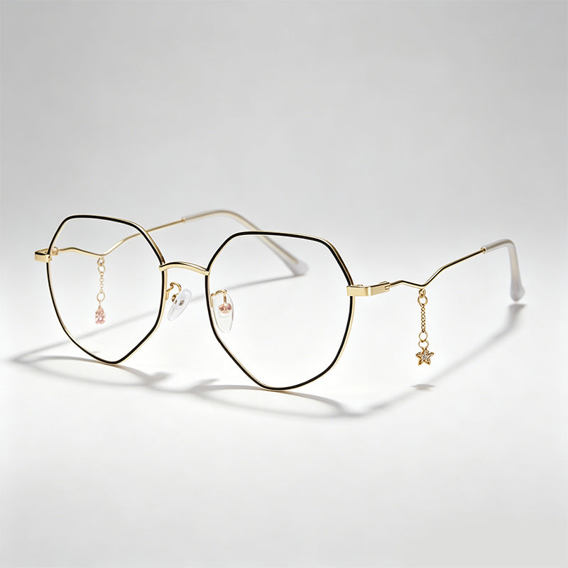 Star Pendant Irregular Polygon Anti-Blue Light Glasses