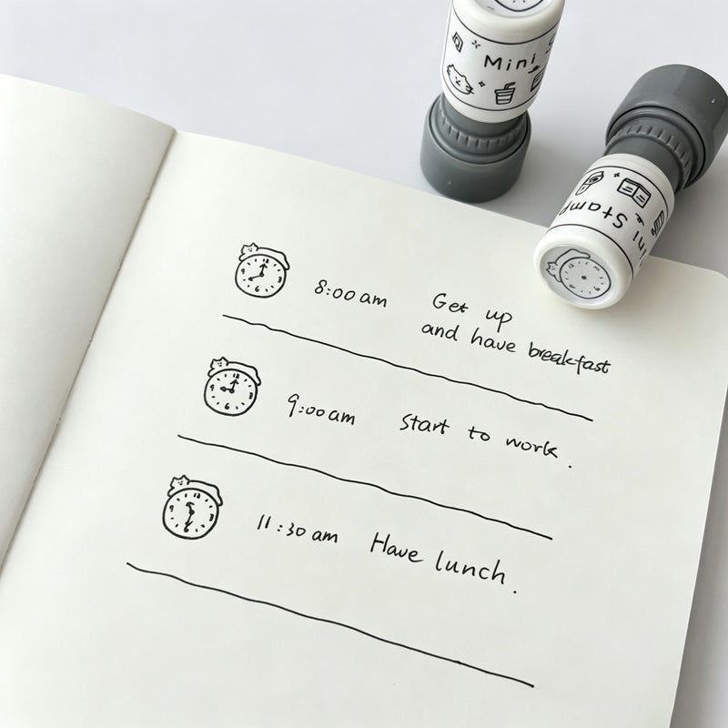 Mini Cat Self‑Inking Round Stamp