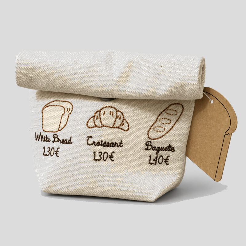Embroidered Bread Storage Pouch