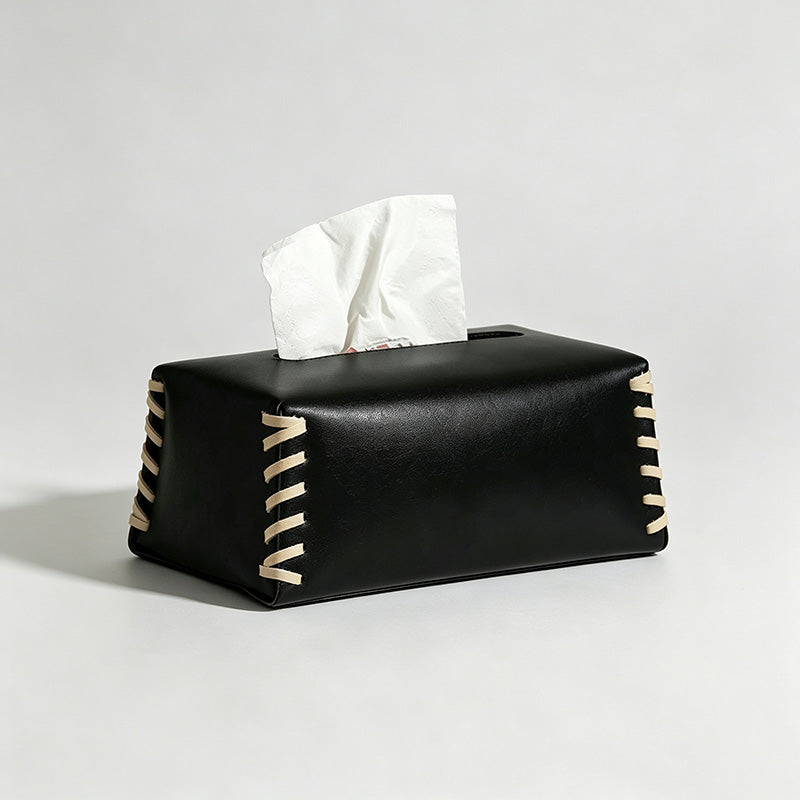 Leather Stitch Tissue Box Cover