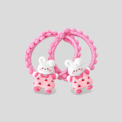 Lace Trim Dog Shape Hair Ties