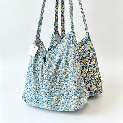 Floral Open‑Top Shoulder Tote Bag
