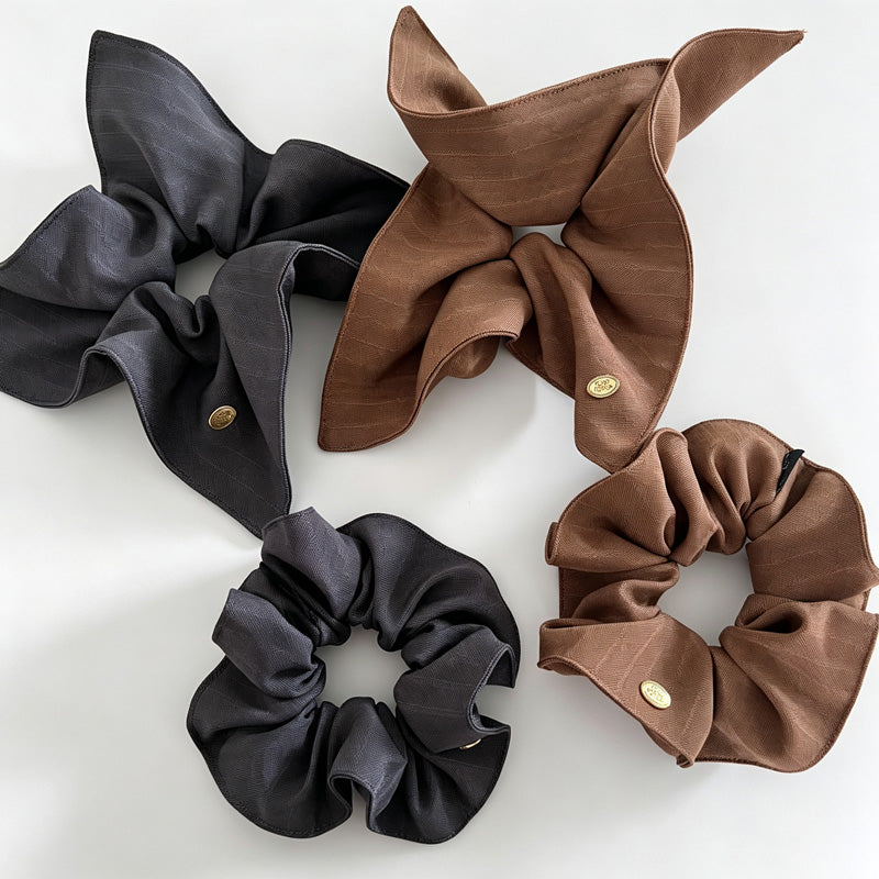 Stripe Square Scarf Scrunchie