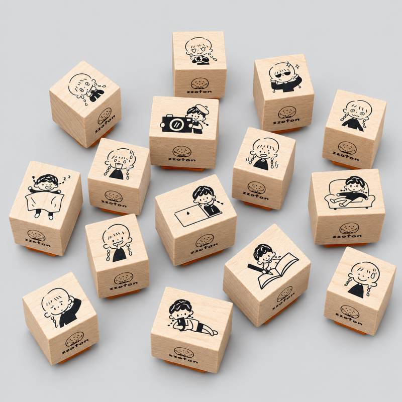 Daily Wooden Expression Stamps
