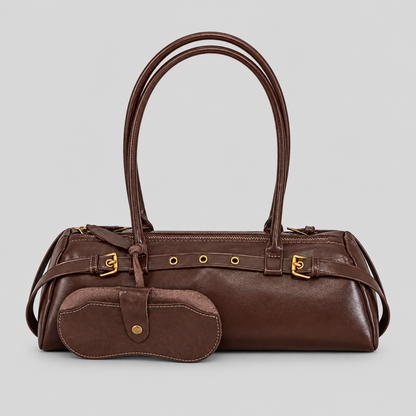 Solid Color Shoulder Handbag