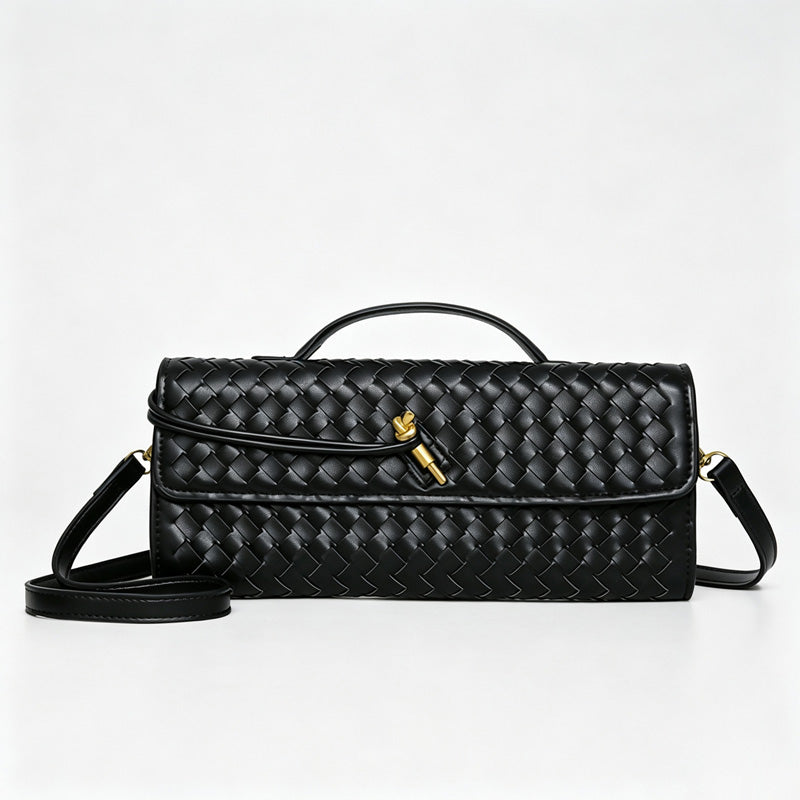 Woven Faux PU Handbag Crossbody Bag
