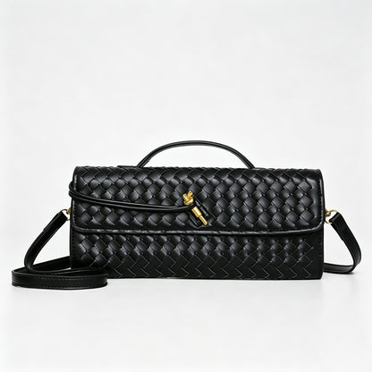 Woven Faux PU Handbag Crossbody Bag