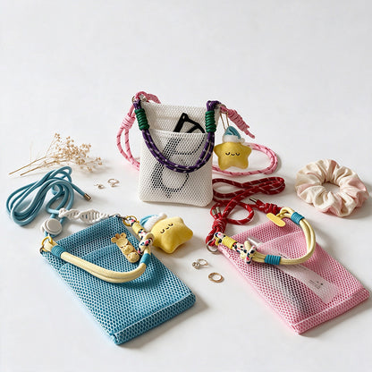 Star Charm Mesh Phone Pouch