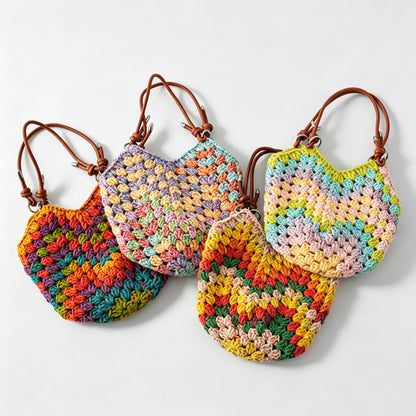 Striped Crochet Crossbody Bag