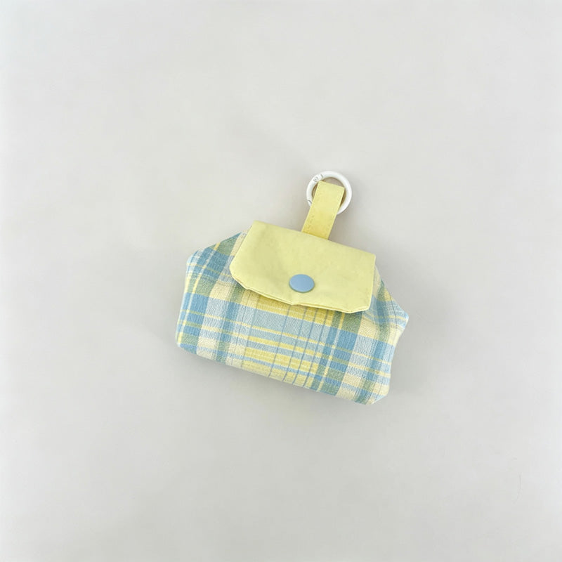 Plaid Coin Purse with Flap