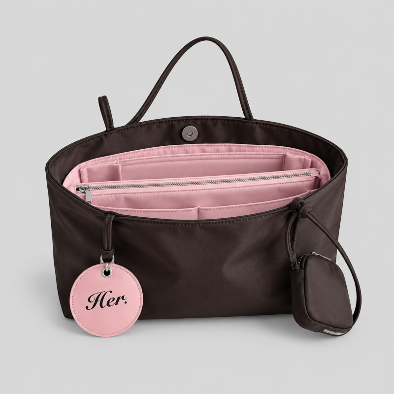 Nylon Shoulder Handle Bag with Pouch