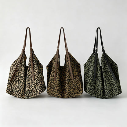 Leopard Print Large Shoulder Tote