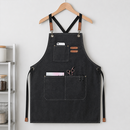 Cross‑Back Thick Canvas Apron