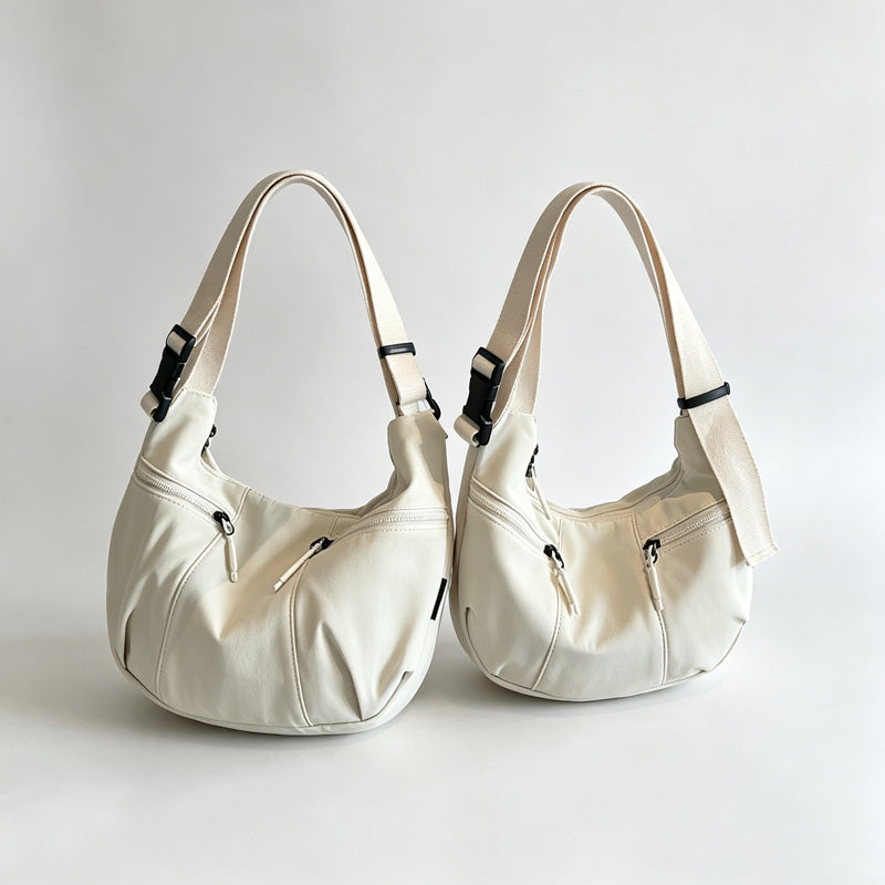 Crescent Nylon Hobo Crossbody Bag