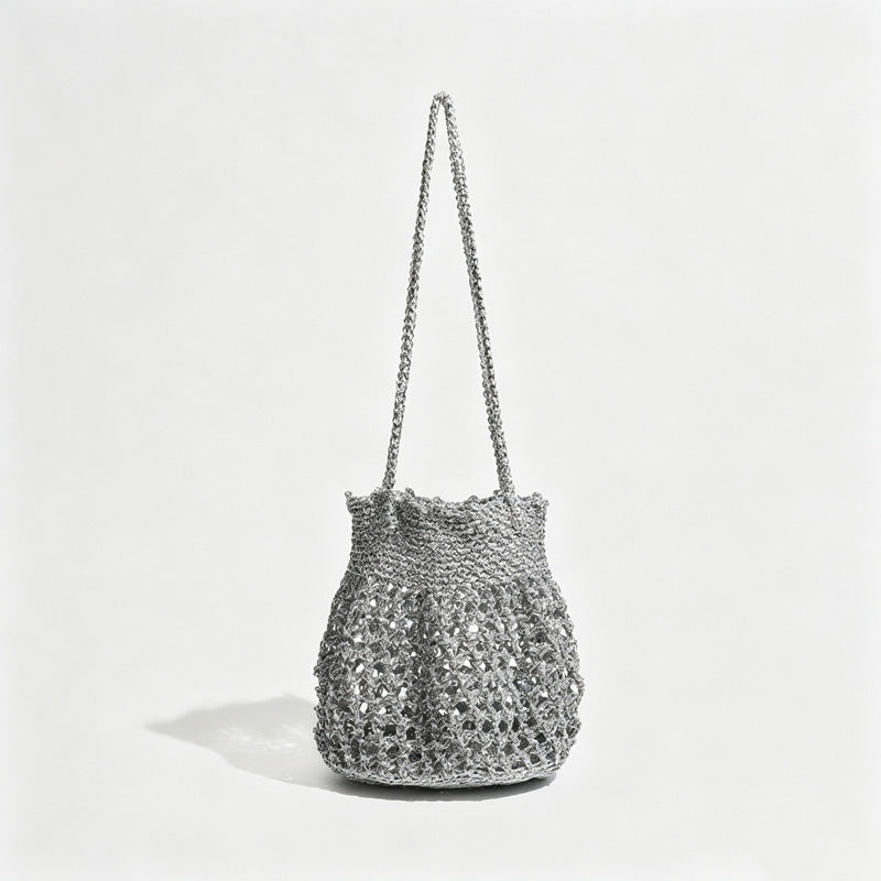 Crochet Drawstring Handle Bag