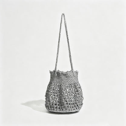 Crochet Drawstring Handle Bag
