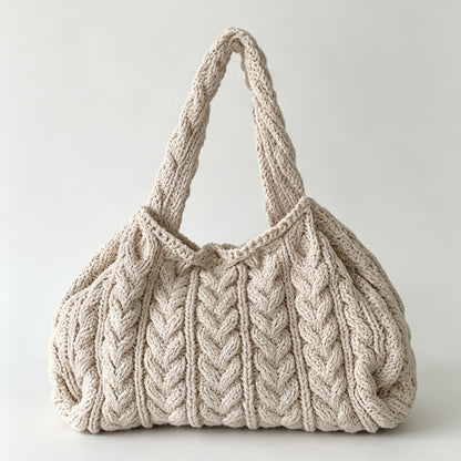 Cable Knit HandleTote Bag