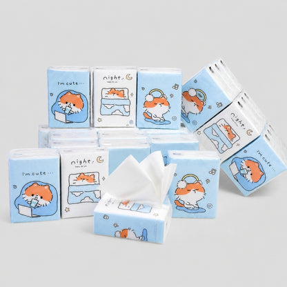 Blue Fox Print Pocket Tissues Set