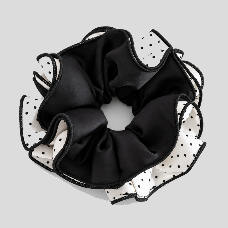 Satin Polka Dot Print Scrunchie