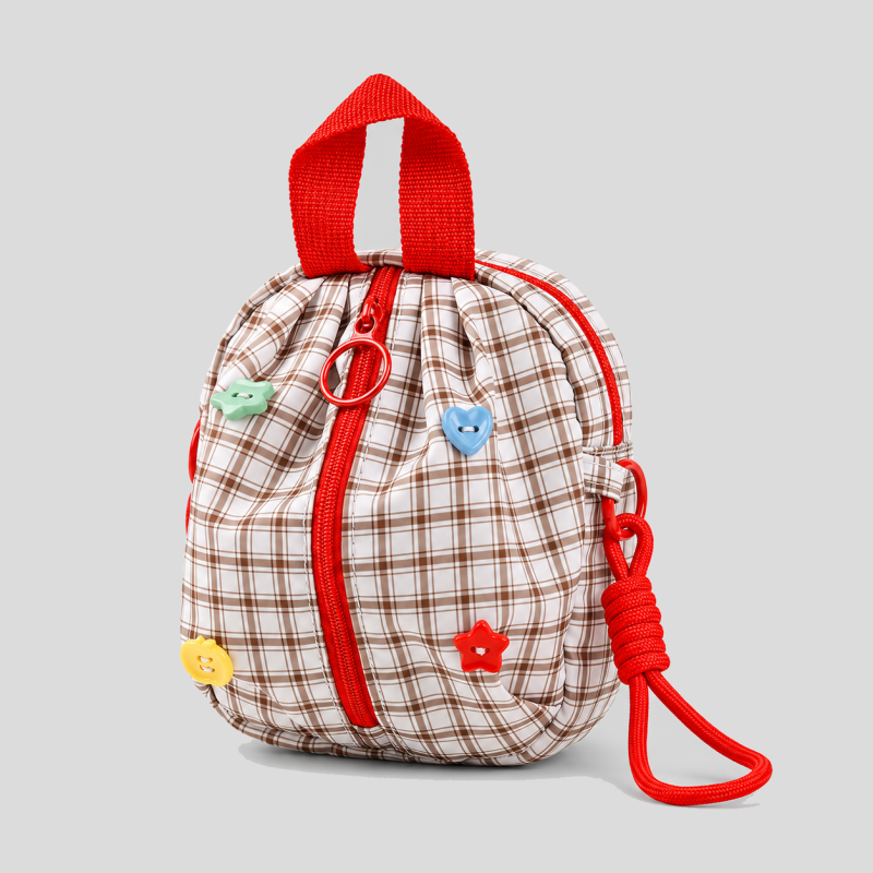 Plaid Mini Zipper Storage Pouch